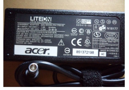 NEW ACER AL1714 LCD Monitor 19V 3.16A 6.0/3.0mm replacement power Supply